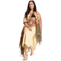ANNI DESIGNER Women's Rayon Viscose Floral Straight Kurta with Pant & Dupatta (Dhar-CLRS-RB_Cream_Small)