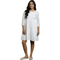 VASTRAMAY Girls' Chikankari Anarkali Dress  Cotton Ethnic Wear for Holi & Eid