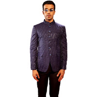 VASTRAMAY Men's Silk Blend Jodhpuri | Silk Blend Allover sequined Work Jodhpuri Bandhgala For Men