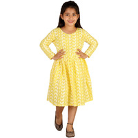 VASTRAMAY Girls' Mustard Ethnic Dress_VASGK094MD_28