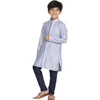 VASTRAMAY Boys' Lavender And Navy Blue Kurta Pyjama Set_VASBK105HWnPVBU_20
