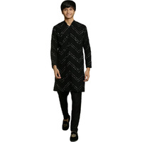 VASTRAMAY YUVA Boys' Black Kurta Pyjama Set_VYUVBK133BLnVPBL_36L