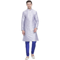 VASTRAMAY Men's Hawa Cotton Silk Blend Kurta and Pyjama Set_VASMKHA001nPBU_42