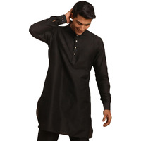 VASTRAMAY Men's Black Viscose Kurta-VASMUK008BL_42