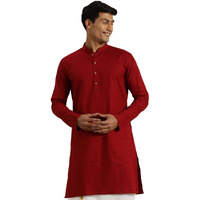 VASTRAMAY Men's Maroon Cotton Kurta_VASMK135MA_42