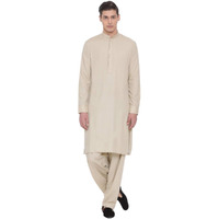 VASTRAMAY Men's Green Cotton Blend Kurta Pyjama Set_VASMK096GNnP_44
