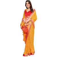Yashika Women's Woven Latest Georgette Saree with Lace and Blouse Material (AZ-YS-P2-PADMINI-VANSHI-Parent_Yellow 02)