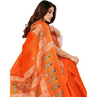 Yashika Women's Woven Latest Art Silk and Tassels Saree with Unstitched Blouse Material (AZ-YS-P3-NAFIZA-Parent_Orange)
