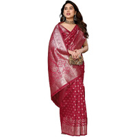 Yashika Women's Banarasi Kanjivaram Cotton Silk Saree with Unstitched Blouse Material (AZ-YS-P2-RAKSHITA MAROON)
