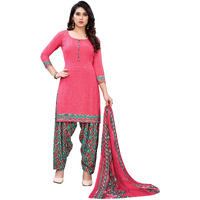 Yashika Women's Crepe Dress Material (BHAVNA Pink Free Size)