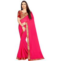 Yashika Women georgette Sarees Pink Red SDPL-KIA PINK RED