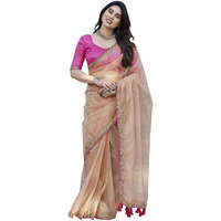 Yashika Women's New Bollywood Soft Tissue Silk Saree With Blouse Material |saree for Women | New Sari | Latest Saree (AZ-YS-P1-SUMIKA GOLD)