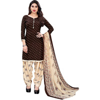 Yashika Women's Crepe Dress Material (HEZAL Coffee_Brown_2XL)