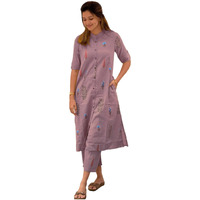 ANNI DESIGNER Women's Rayon Viscose Floral Straight Kurta with Pant (Barkat-CLRS_Purple_X-Large)