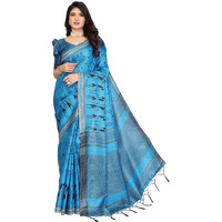 Yashika Women's Art Silk Printed Saree With Blouse Material |saree for Women | Kalamkari Saree | New Sari | Latest Saree (AZ-YS-P1-NASIMA BLUE JHALAR)