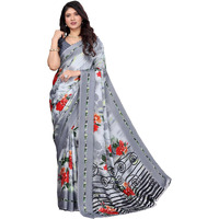 Yashika Women's Tussar Silk Printed Saree With Blouse Material |saree for Women | saree collection 2025 | New Sari | Latest Saree (AZ-YS-P1-ASHIKA GREY)