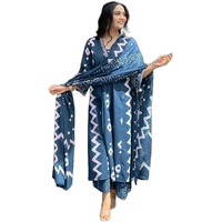 KLOSIA Viscose Women Printed A-Line Kurta Pant with Dupatta (in, Alpha, M, Morepeach)