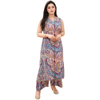 ANNI DESIGNER Women's Rayon Viscose A-Line Printed Kurta with Palazzo (KARNAN Multi_XXL_Multicolor_XX-Large)