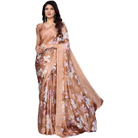 Yashika Women's Tussar Silk Printed Saree With Blouse Material |saree for Women | saree collection 2025 | New Sari | Latest Saree (AZ-YS-P1-SHAHINA BROWN)