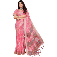 Yashika Women's Digital Print Cotton Silk Blend Saree with Silver Weaving Border and Tassels - Elegant Ethnic Wear for Festive and Casual Occasions (AZ-YS-P1-TIGER19)