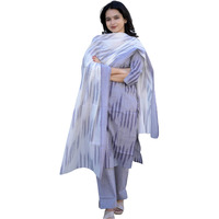 ANNI DESIGNER Women's Rayon Viscose Straight Printed Kurta with Pant & Dupatta (Jumera Blue_XXL_Blue_XX-Large)