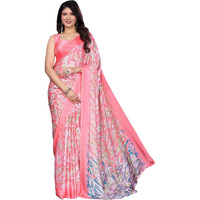 Yashika Women's Tussar Silk Printed Saree With Blouse Material |saree for Women | saree collection 2025 | New Sari | Latest Saree (AZ-YS-P1-HASINA PINK)