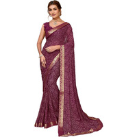 Yashika Women's Woven Latest Georgette Saree with Lace and Blouse Material (AZ-YS-P1-PADMINI-VANSHI-Parent-NEW_Maroon)
