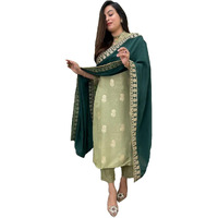 ANNI DESIGNER Women's Rayon Viscose Printed Straight Kurta with Pant & Dupatta (UDH PISTA-VKS01_XL_Pista_X-Large)