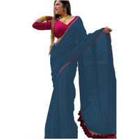 Yashika Women's Georgette Saree With Lace Border and Unstitched Blouse Material (AZ-YS-OG-NEEPA RAMA)