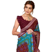 Yashika Women's Woven Latest Georgette Saree with Lace and Blouse Material (AZ-YS-P3-AACHAL-KORAM-Parent-NEW_Brown)