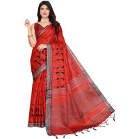 Yashika Women's Art Silk Printed Saree With Blouse Material |saree for Women | Kalamkari Saree | New Sari | Latest Saree (AZ-YS-P1-NASIMA RED JHALAR)