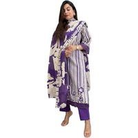 ANNI DESIGNER Women's Rayon Blend Straight Printed Kurta with Pant & Dupatta (EXHUMA BEGANI_S_Begani_Small)