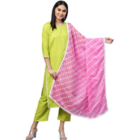 ANNI DESIGNER Women's Cotton Straight Kurta with Pant & Dupatta (VARUNI Light Green_XXL_Light Green_XX-Large)