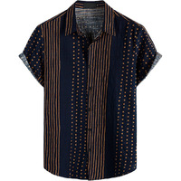 ANNI DESIGNER Men's Cotton Blend Digital Printed Stitched Half Sleeve Shirt (Unis Blue-Nw_M_Blue_Medium)