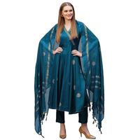 ANNI DESIGNER Women's Rayon Blend Anarkali Printed Kurta with Pant & Dupatta (Berlin KEROSIN-VKS02_XXL_Dark Blue_XX-Large)