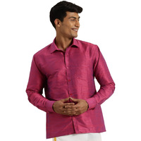 VASTRAMAY Men's Purple Raw Silk Ethnic Shirt_VASMSH010PU_38
