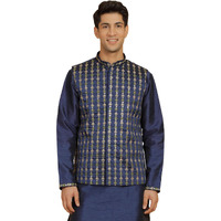 VASTRAMAY Men's Nehru Jacket I Allover Sequined Embroidered Jacket Regular Nehru Jacket I Fastive Party Wedding Neharu Jackets_VASMJ309NB_40