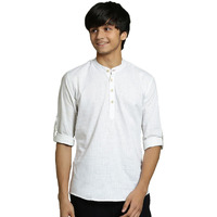 VASTRAMAY YUVA Boys' White Short Kurta_VYUVBXK015WH_36M