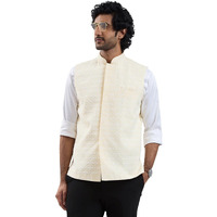 VASTRAMAY Men's Cotton Nehru Jacket I Allover Printed Jacket Regular Nehru Jacket I Fastive Party Wedding Neharu Jackets_VASMJ381YW_42