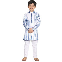 VASTRAMAY Boys' Blue And White Kurta Pyjama Set_VASBK129BUnPCWH_36