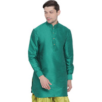 VASTRAMAY Men's Green Cotton Silk Blend Kurta_VASMUK001GN_44