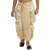VASTRAMAY Boys' Gold Traditional Embroidered Dhoti_VASBDT010GO_20