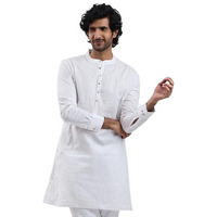 VASTRAMAY Men's White Cotton Kurta_VASMK307WH_42