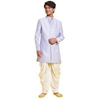 VASTRAMAY YUVA Boys' Lavender And Cream Indowestern Sherwani and Cowl dhoti pant Set_VYUVBIW105HWnCDCR_36XL