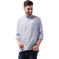 VASTRAMAY Men's Lavender Blue Silk Blend Ethnic Shirt_VASMSH006HA_42