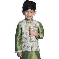 VASTRAMAY Boys' Green Nehru Jacket_VASBJ056GN_30