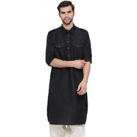 VASTRAMAY VM Mens Cotton Blend Mustard Kurta - Elegance for Festivals & Ethnic Events