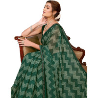 Yashika Women's Woven Latest Georgette and Hot Fix Lace Saree with Unstitched Blouse Material (AZ-YS-P3-BANDANA-Parent-NEW_Green)