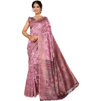 Yashika Women's Art Silk Printed with Tassels Unstitched Blouse Material Stylish Party Casual Wear Traditional Trendy Saree (AZ-YS-P1-DURVI-Parent_Purple)