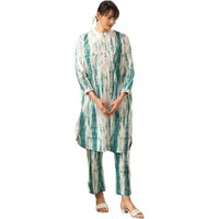 Yashika Floral Regular Printed Cotton Blend Straight Kurta Pant Set-Elegant Ethnic Wear Ensemble Modern Women, Perfect for Any Occasion (AZ-YS-OG-KS2119-Parent_White